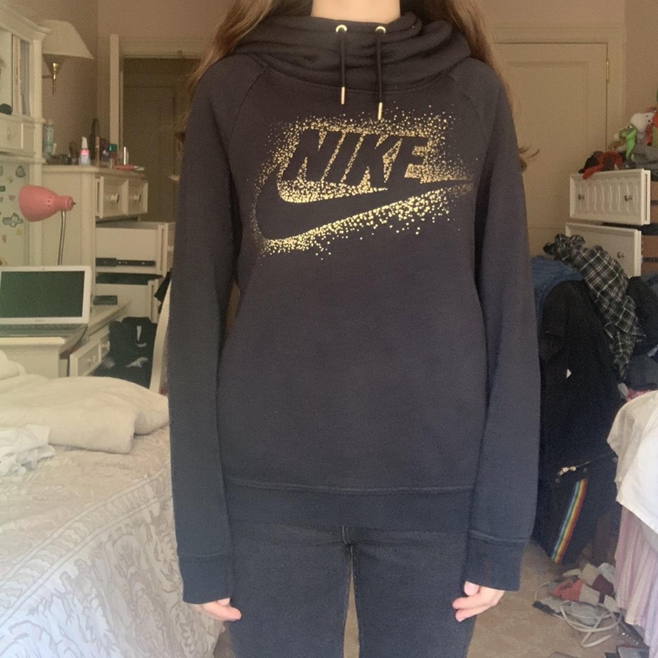 nike gold and black hoodie