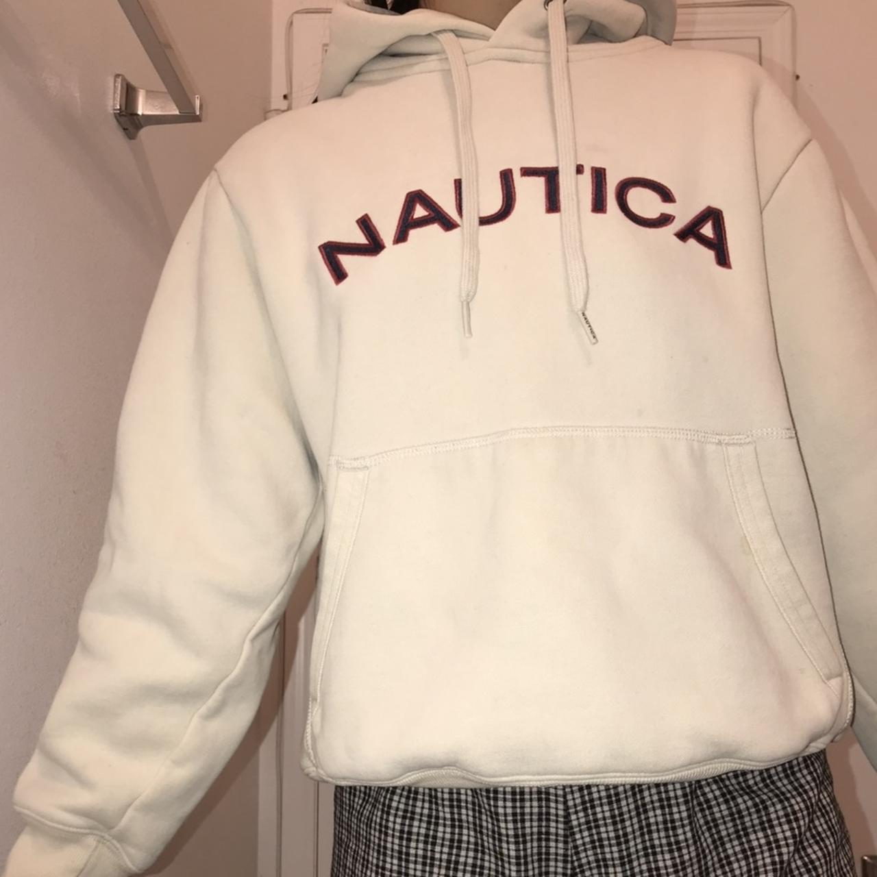 Beige NAUTICA logo hoodie!🤎 -warm and thick -a... - Depop