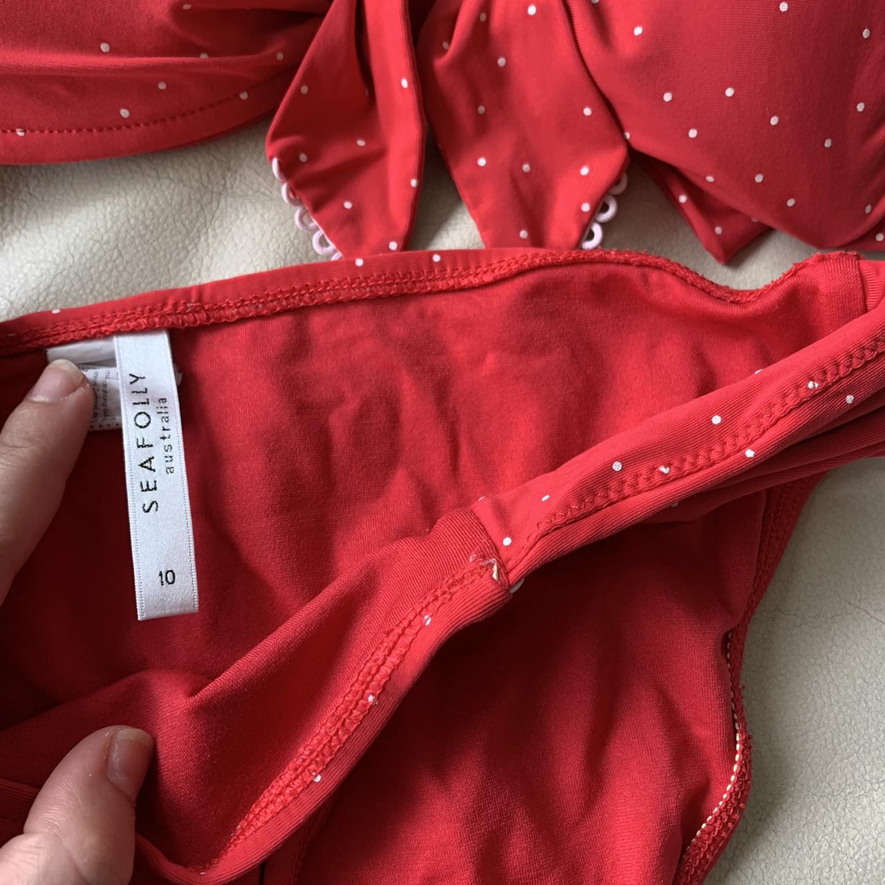 Seafolly Red Polka Dot Bikini Set Padded Support In Depop