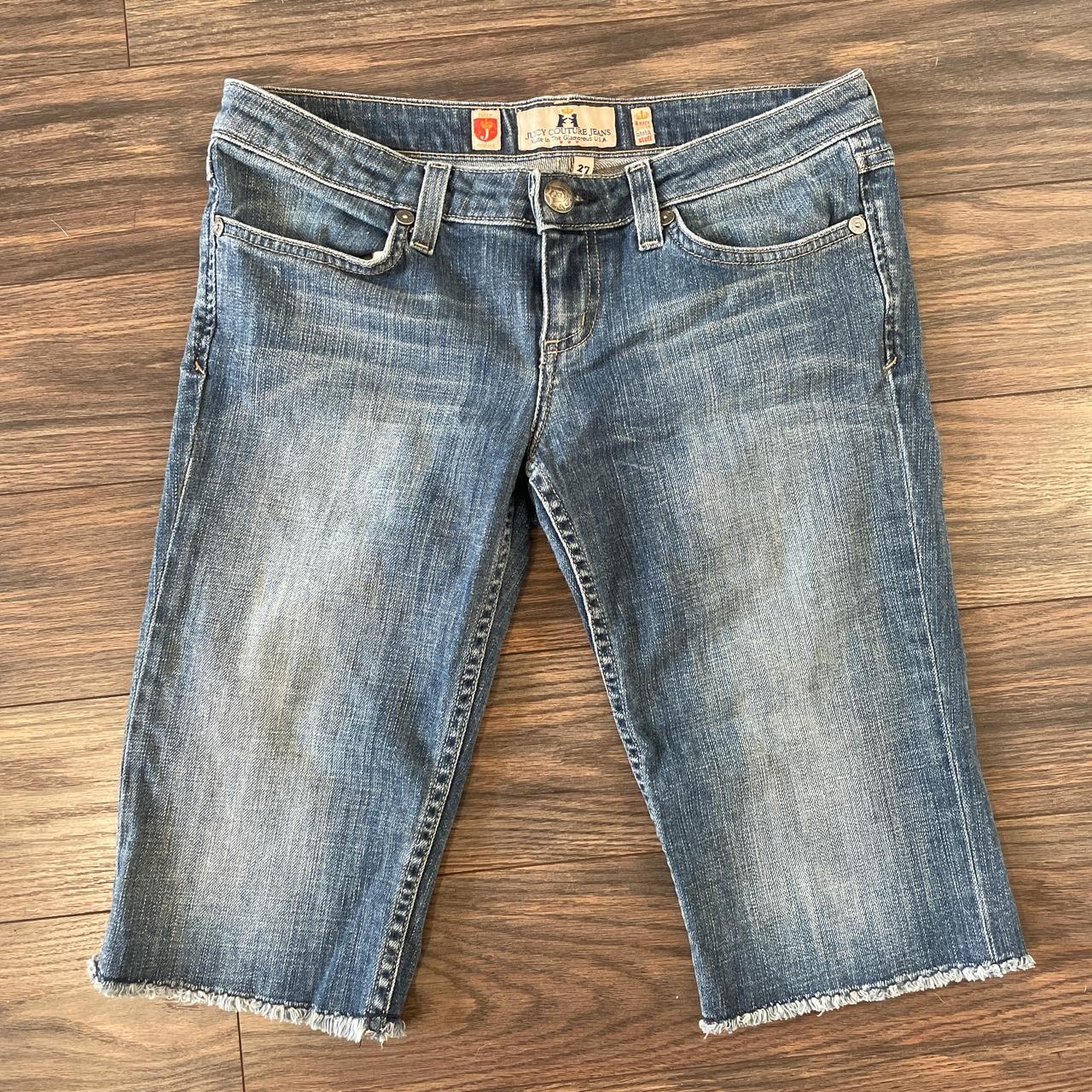 Y2K Juicy Couture Jean shorts Size 27 (runs... - Depop