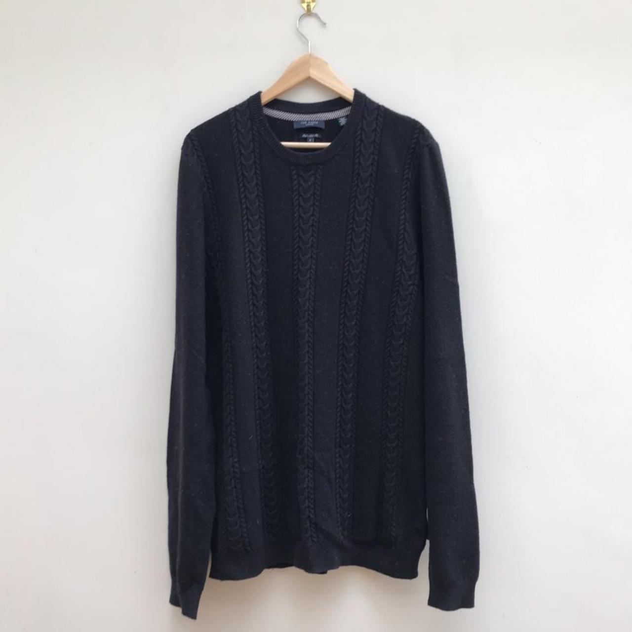 Men’s Ted Baker navy cable knit jumper in size 5... - Depop