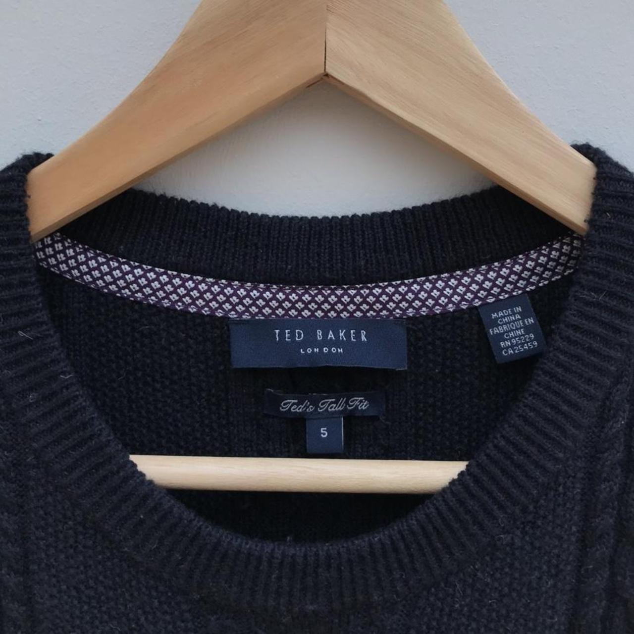 Men’s Ted Baker navy cable knit jumper in size 5... - Depop