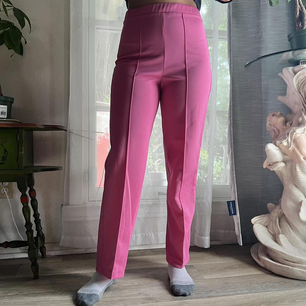 Vintage hot pink front crease trousers! these... - Depop