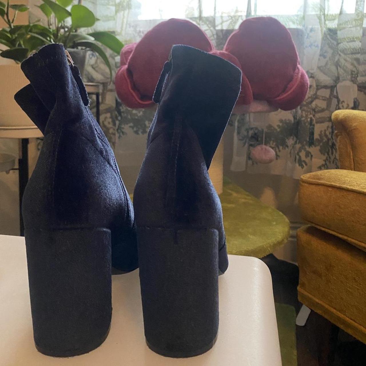 navy velvet boots