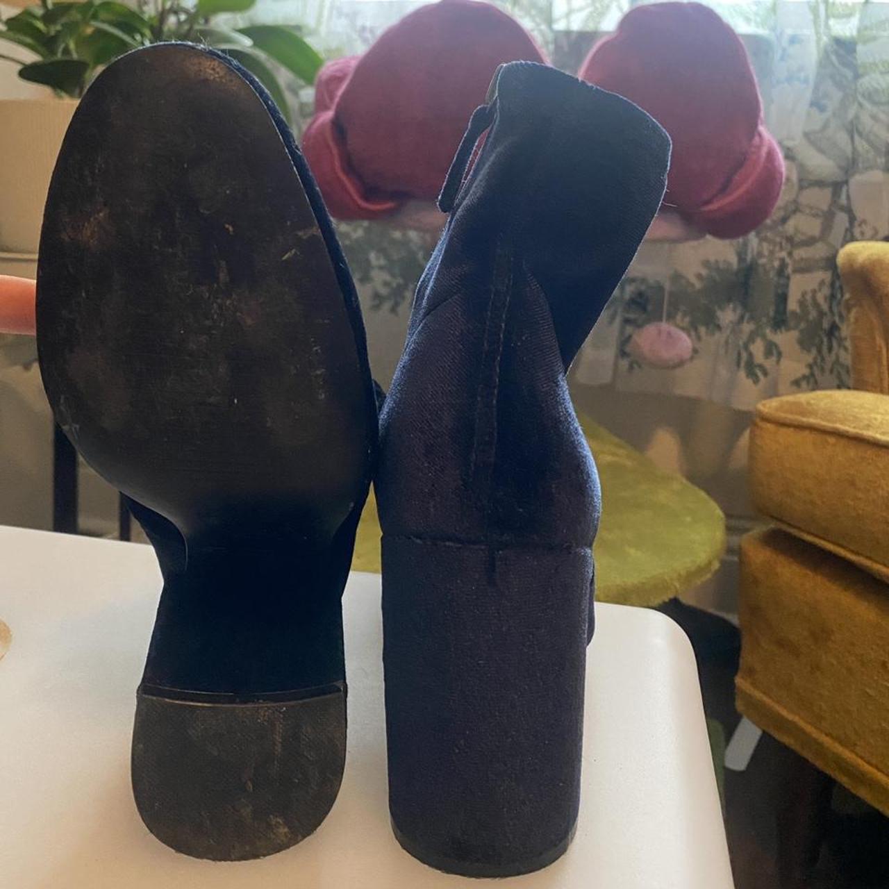 navy velvet boots