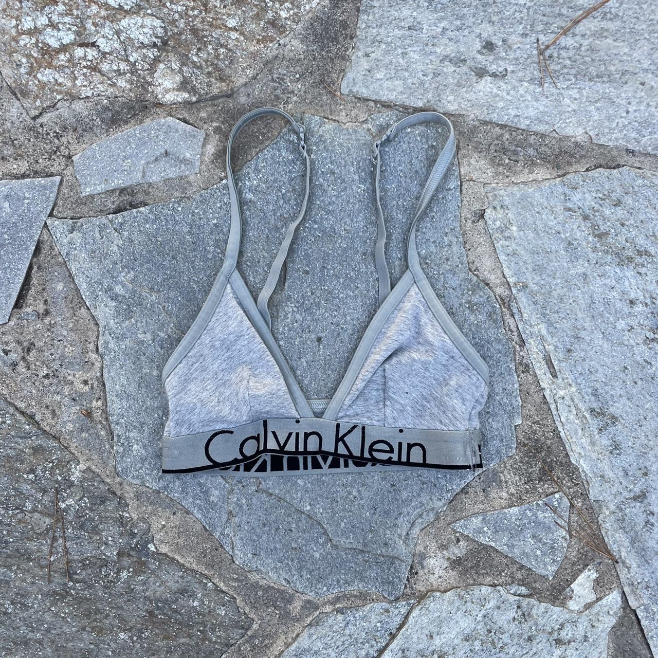CK Calvin Klein Women's Grey and Black Bra