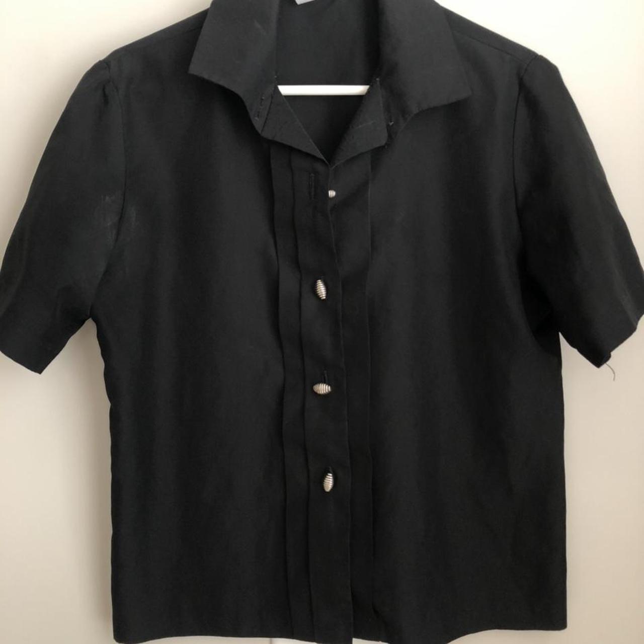 Unique Black Button Up. Great for tucking in or... - Depop