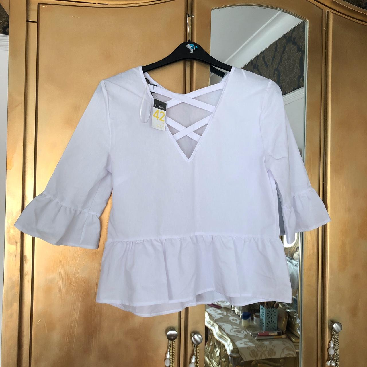 Primark white cotton blouse top dress , great with - Depop