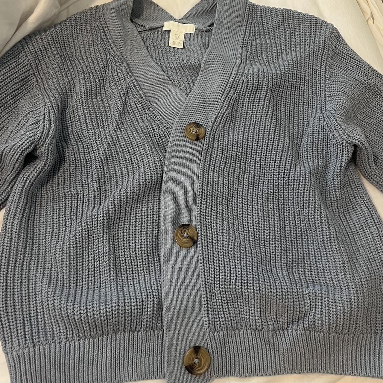 H&M Blue Knit Button Cardigan Perfect condition... - Depop