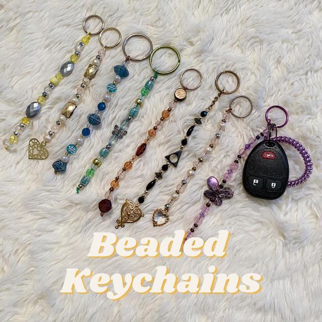 Sea themed beaded keychain +*:ꔫ:*﹤ #coquette beads - Depop