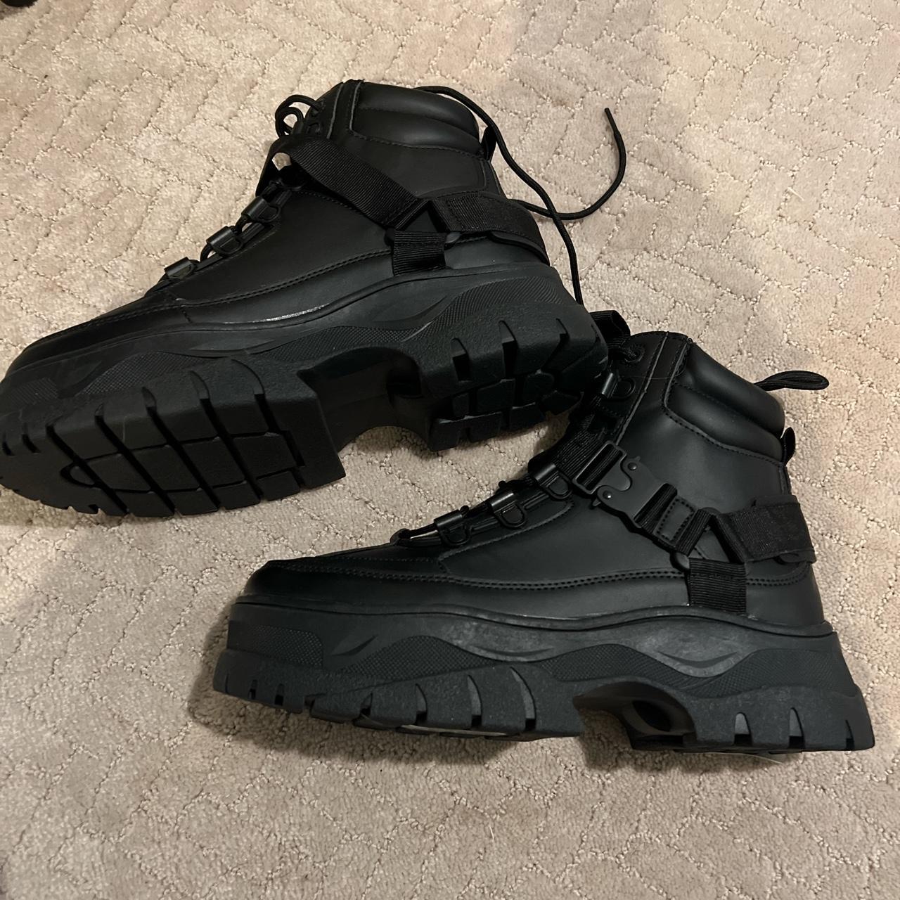 asos black lace up boots