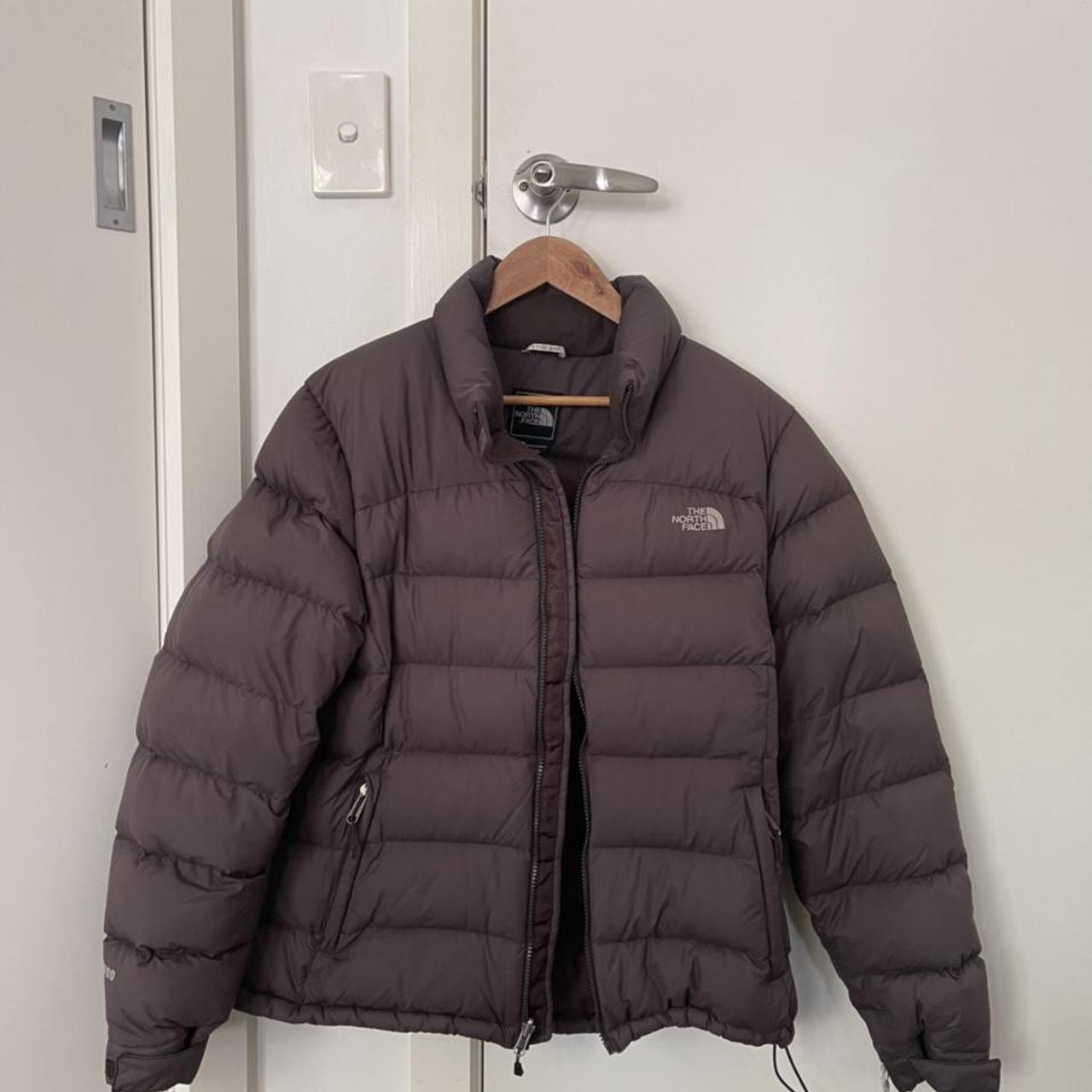Brown north face puffer jacket size XL womens... Depop