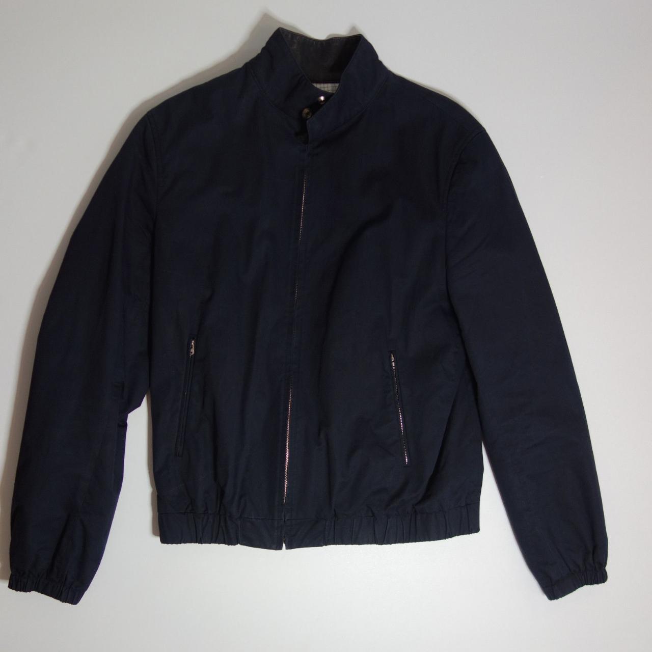 Sandro Paris Leather collar navy harrington blouson... - Depop