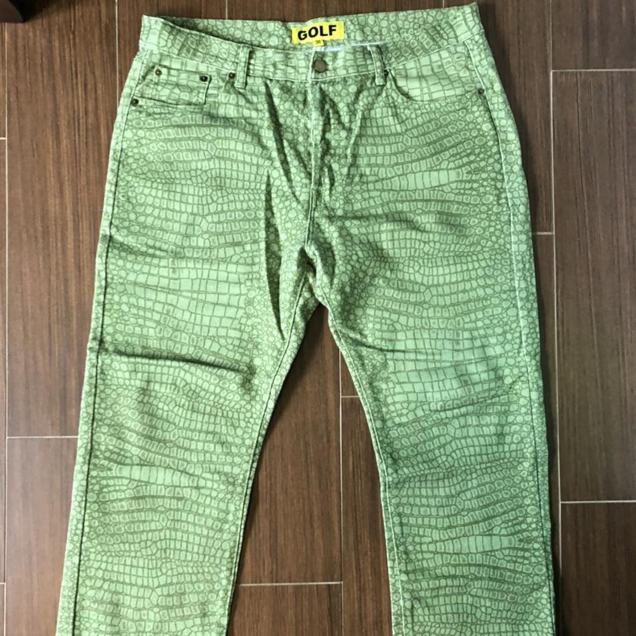 Golf alligator print thin denim. The alligator print...