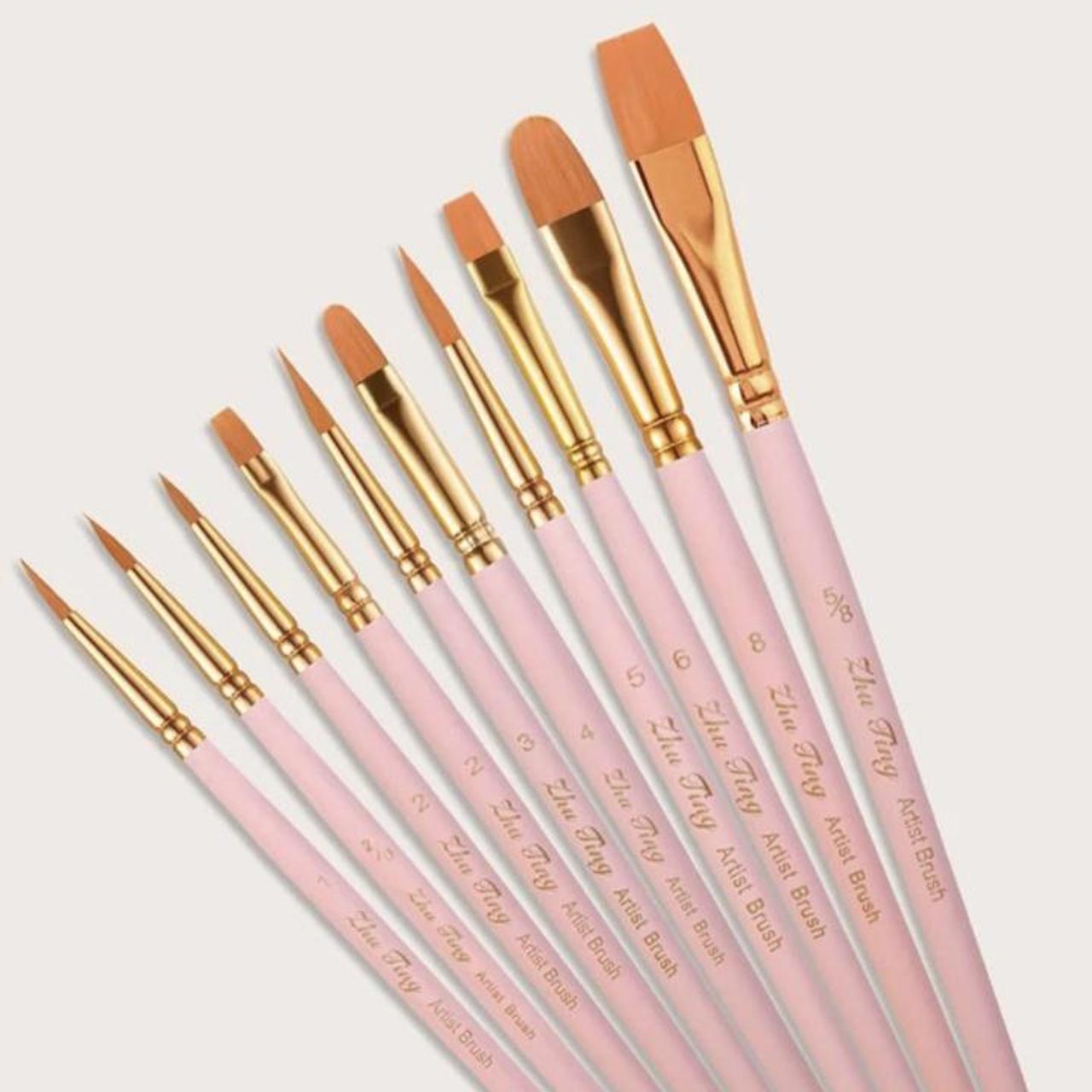 10 piece nail art brush set in baby pink 🤍 could... - Depop