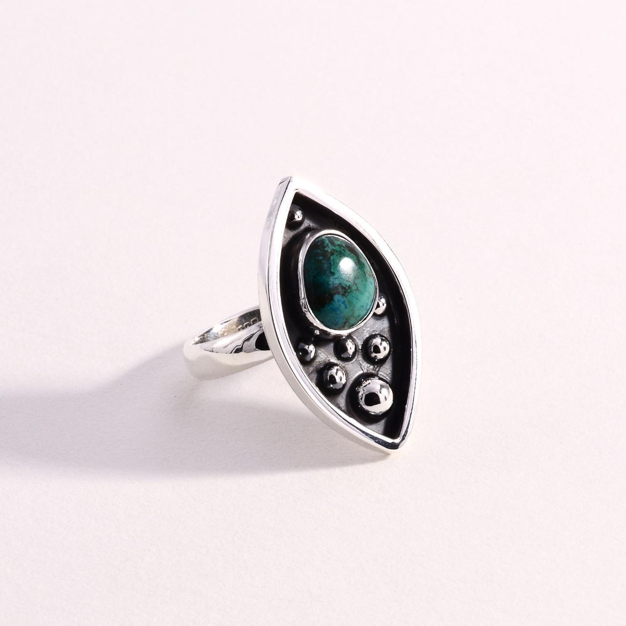 Product Image 2 - Sterling 925 Chrysocolla Ring

Sterling Silver

Size