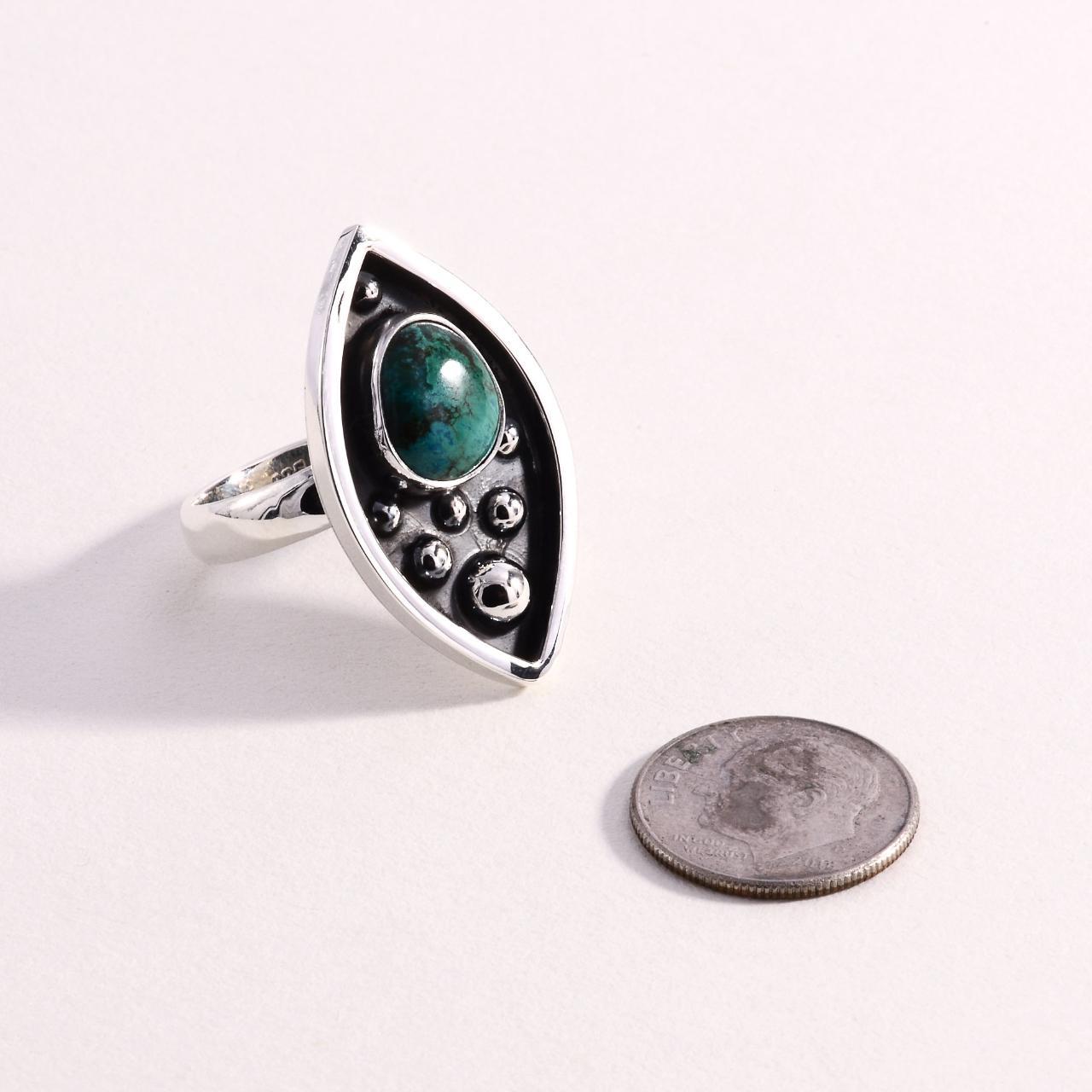 Product Image 3 - Sterling 925 Chrysocolla Ring

Sterling Silver

Size