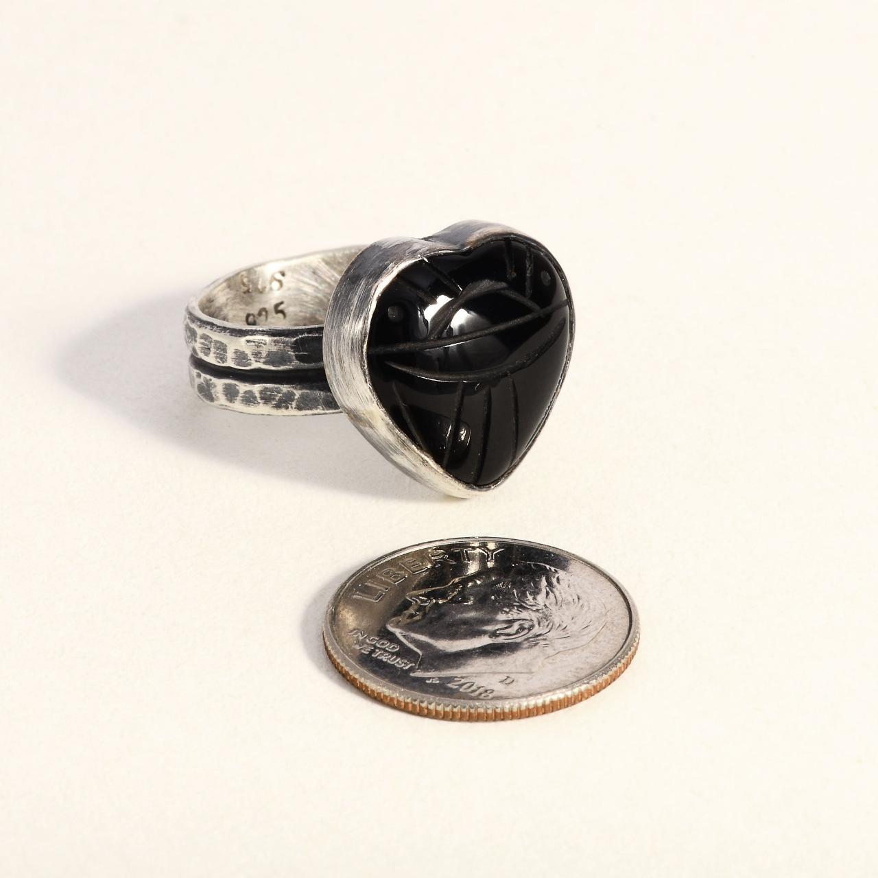 Product Image 3 - Sterling 925 Rustic Onyx Heart