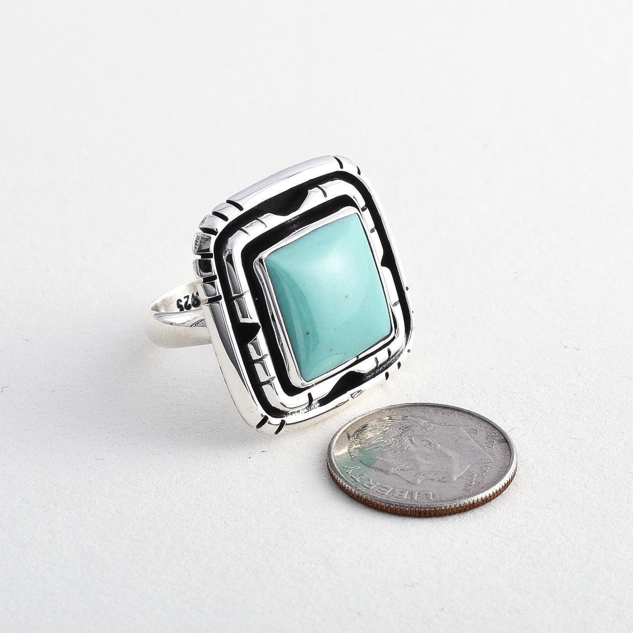 Product Image 2 - Sterling 925 Large Turquoise Ring

Sterling
