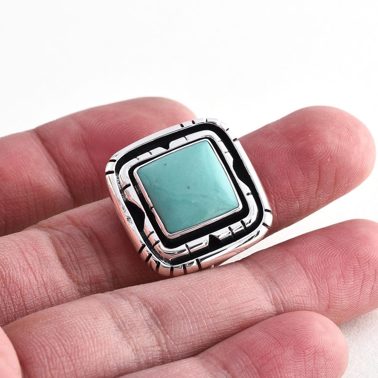 Product Image 4 - Sterling 925 Large Turquoise Ring

Sterling