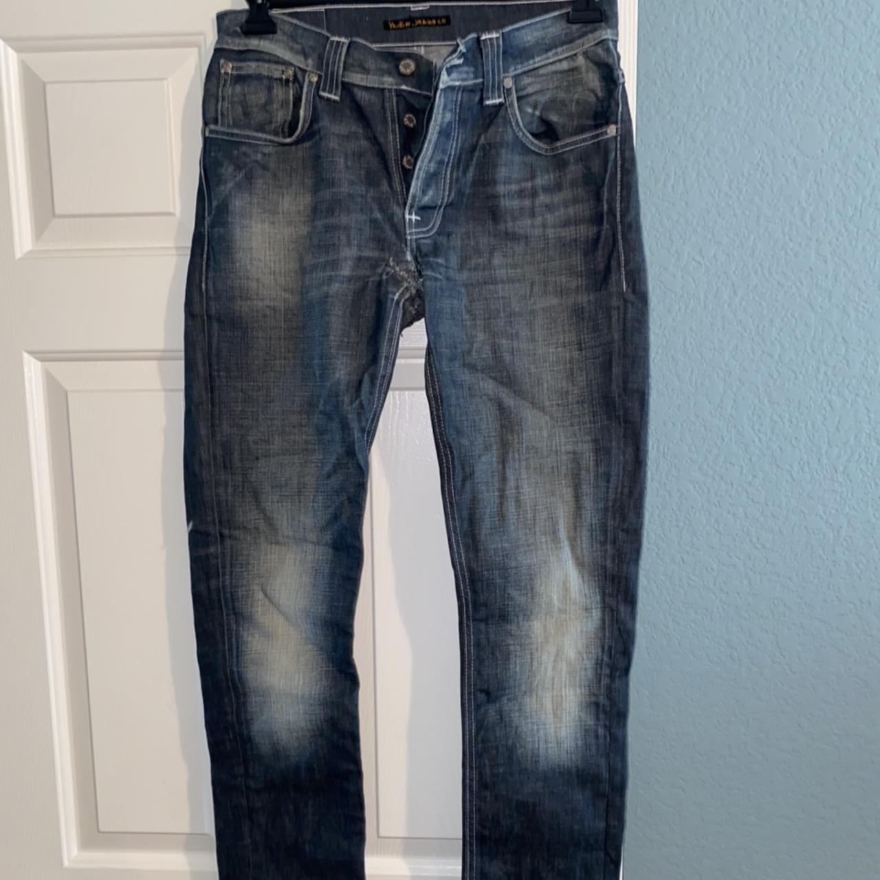 Nudie Jeans, Patched in the crotch area. 32 x 34.... - Depop