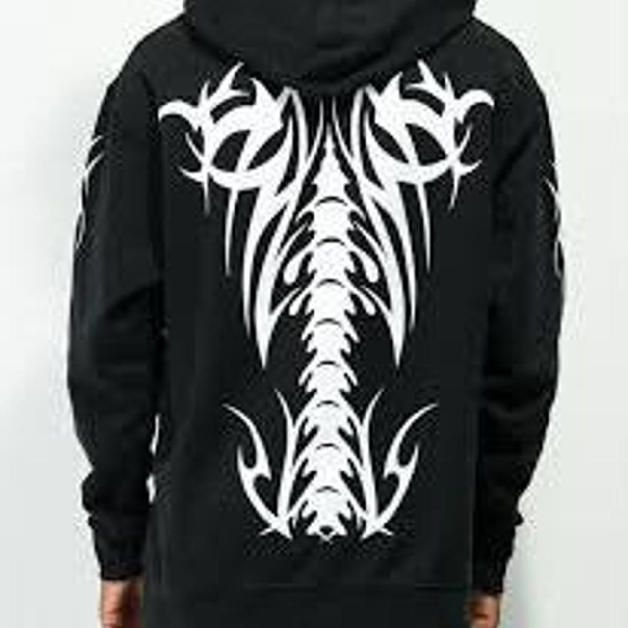 Zumiez Men's Black and White Hoodie Depop