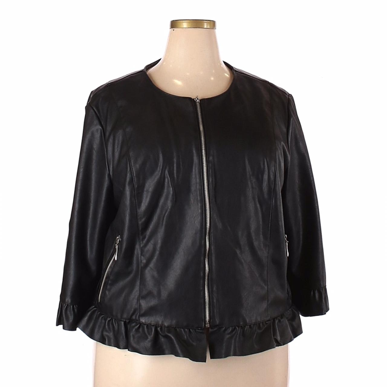 Roz & ali faux leather clearance jacket