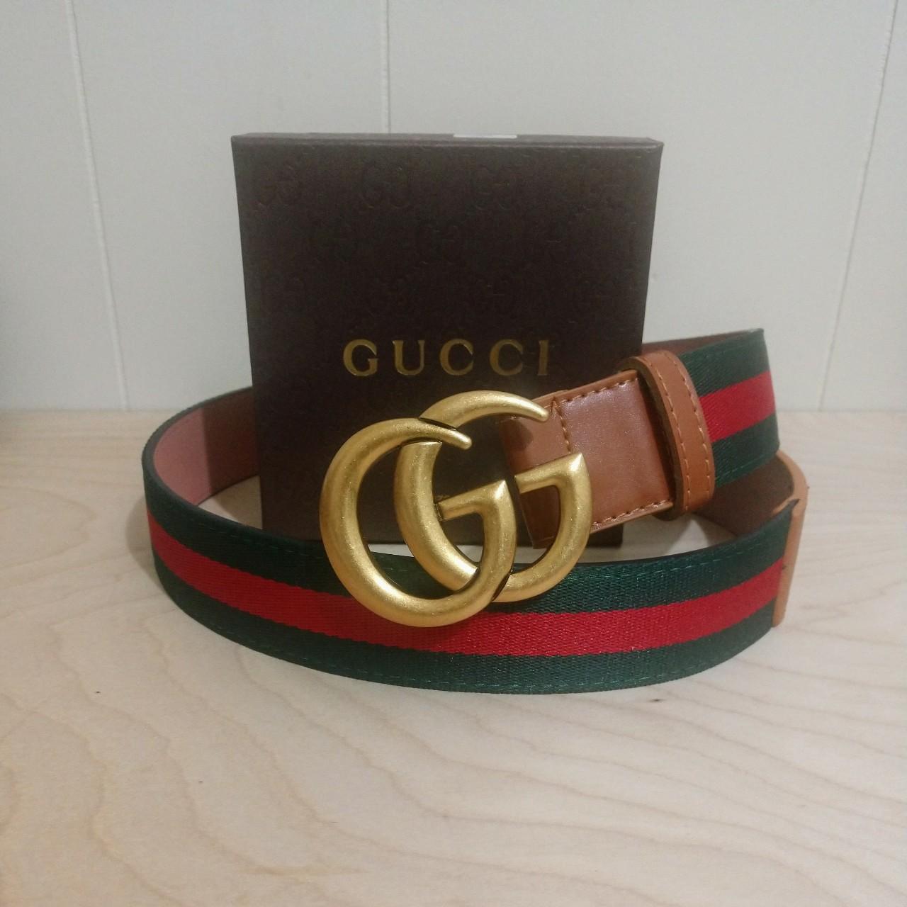 gucci belt red and green gold buckle