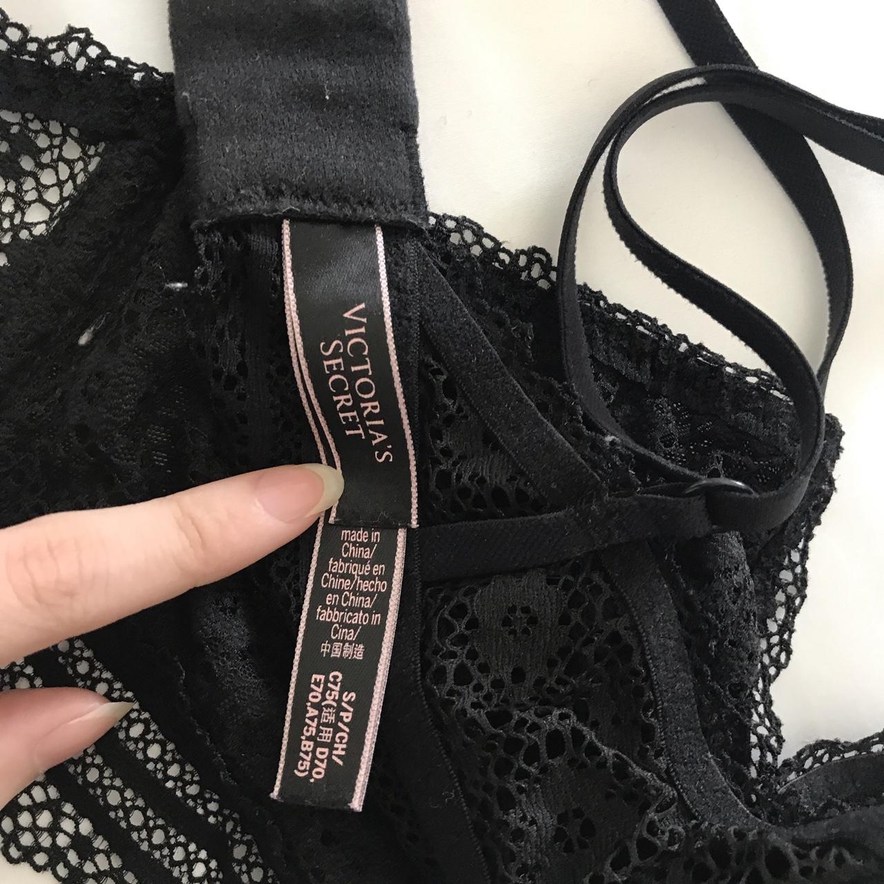 black lace Victoria’s Secret bralette - Depop