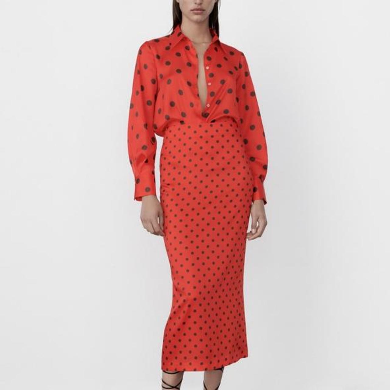 zara red polka dot shirt