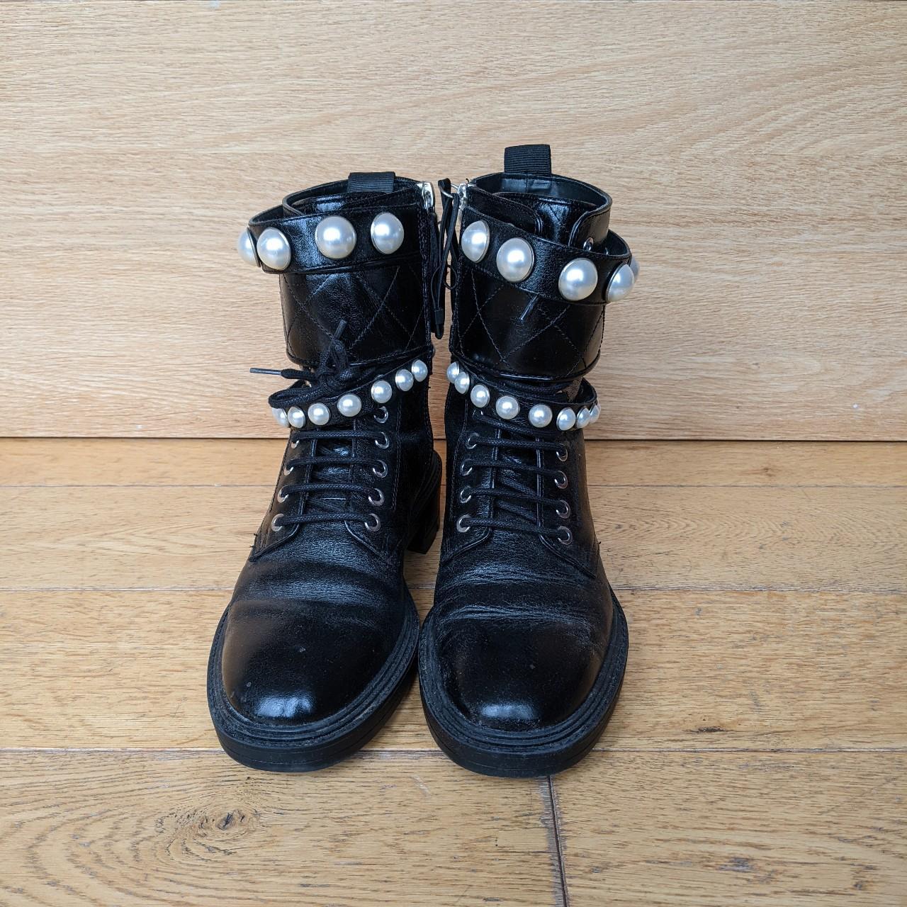 zara pearls boots