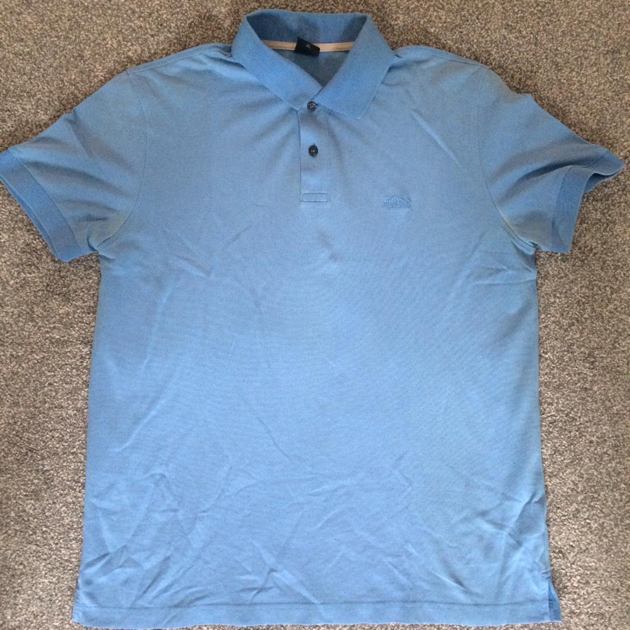 Authentic Hugo Boss regular fit polo. Light blue... - Depop