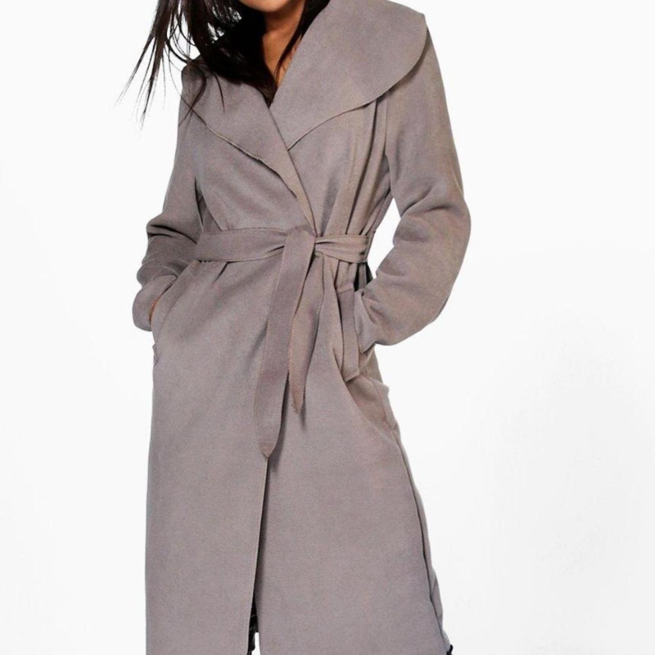 boohoo shawl collar coat