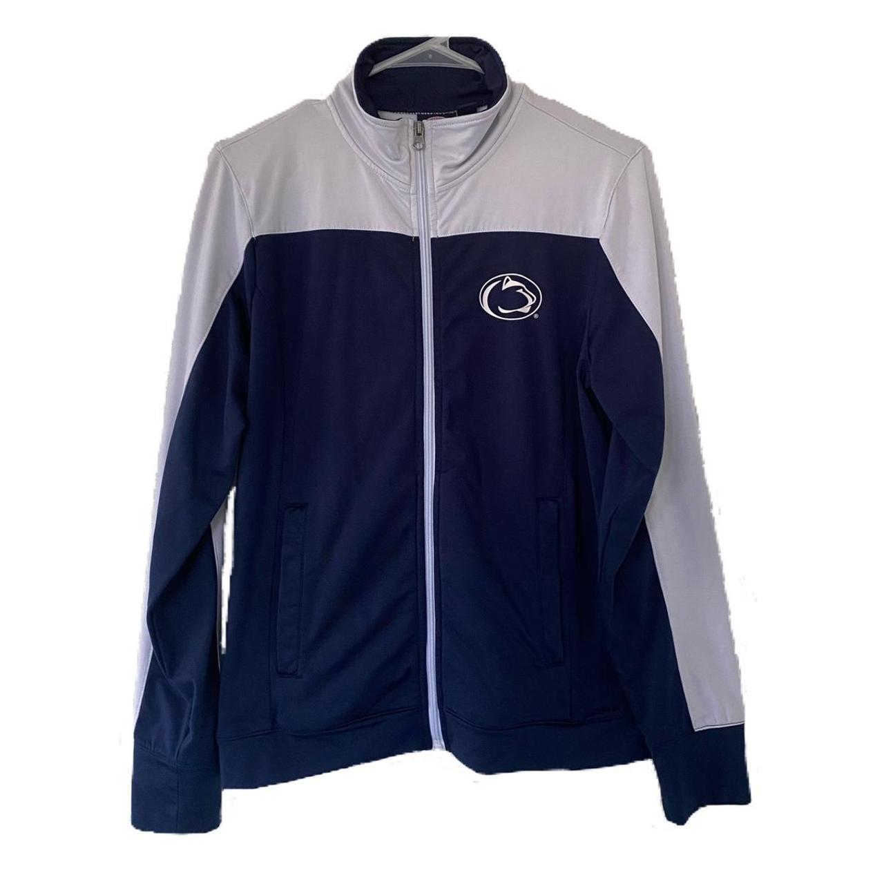 Women's Blue and White Jacket Depop