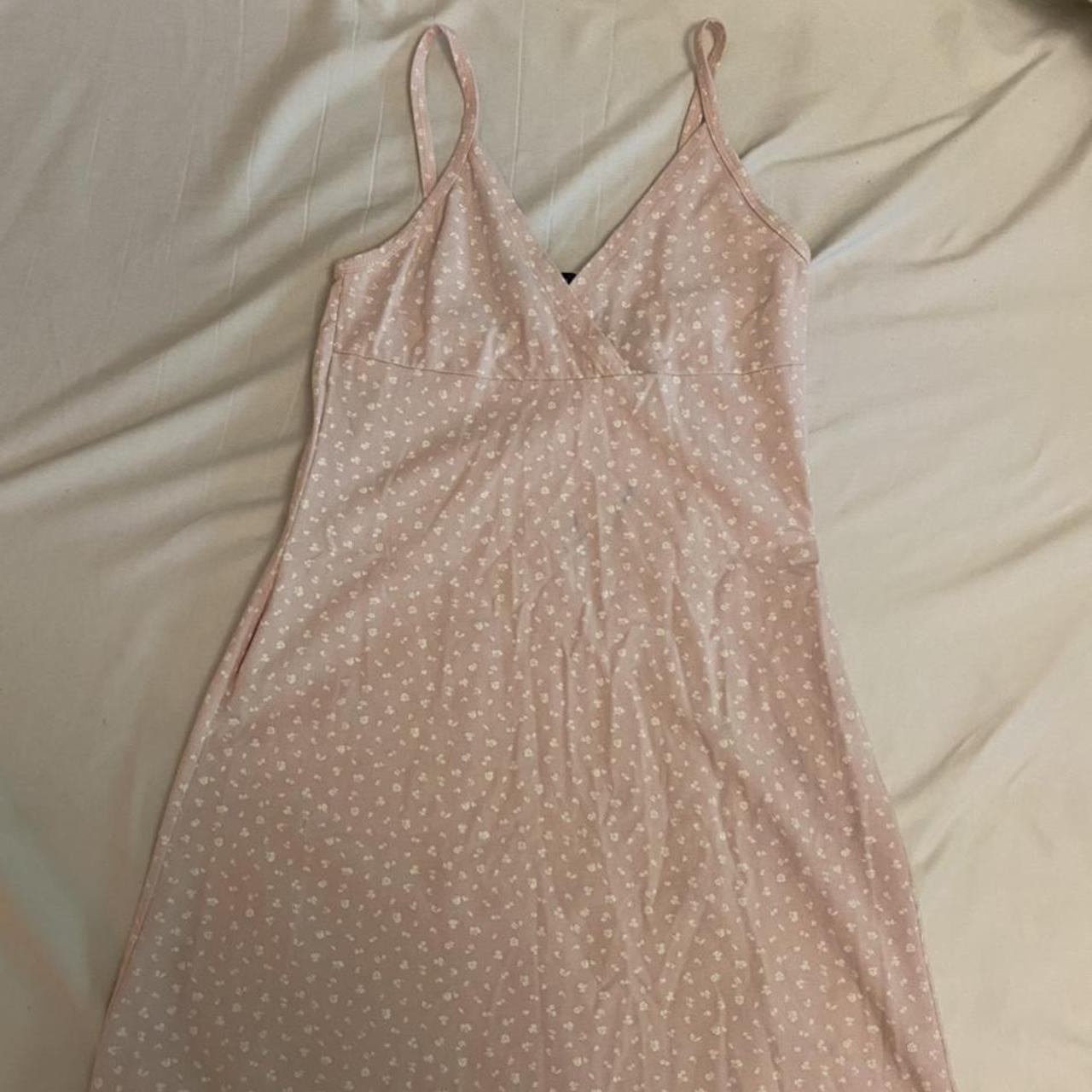 brandy melville pink floral amara dress! small pen... Depop