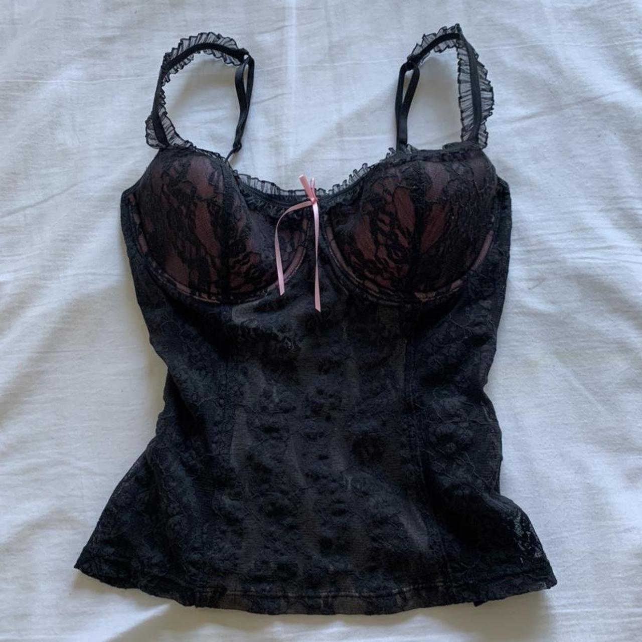 Victoria's Secret black bustier top🖤 Vintage and - Depop