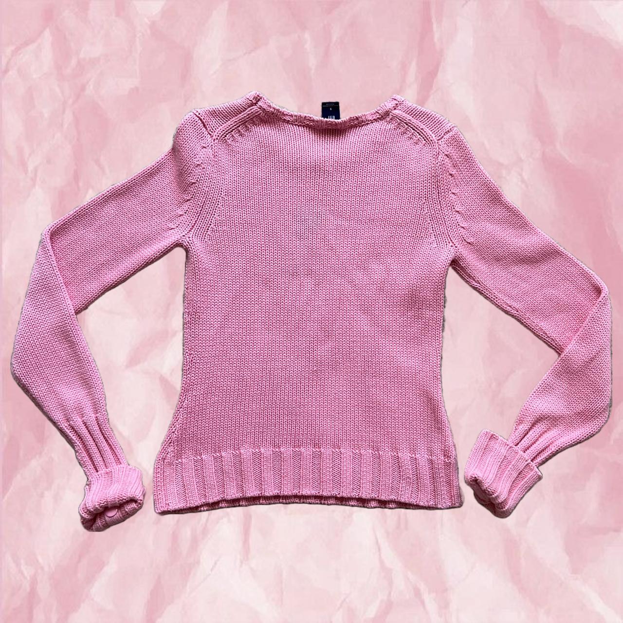 bright pink GAP knit sweater! this sweater is... Depop
