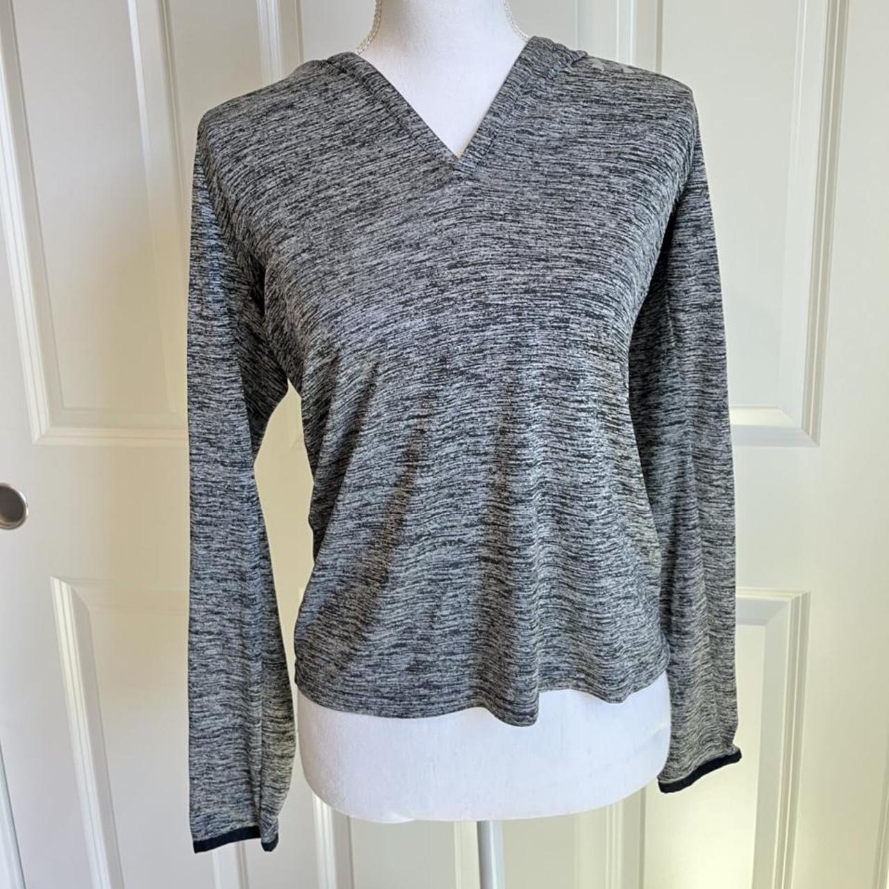 Gray marbled workout sweater •cute athletic gray... - Depop