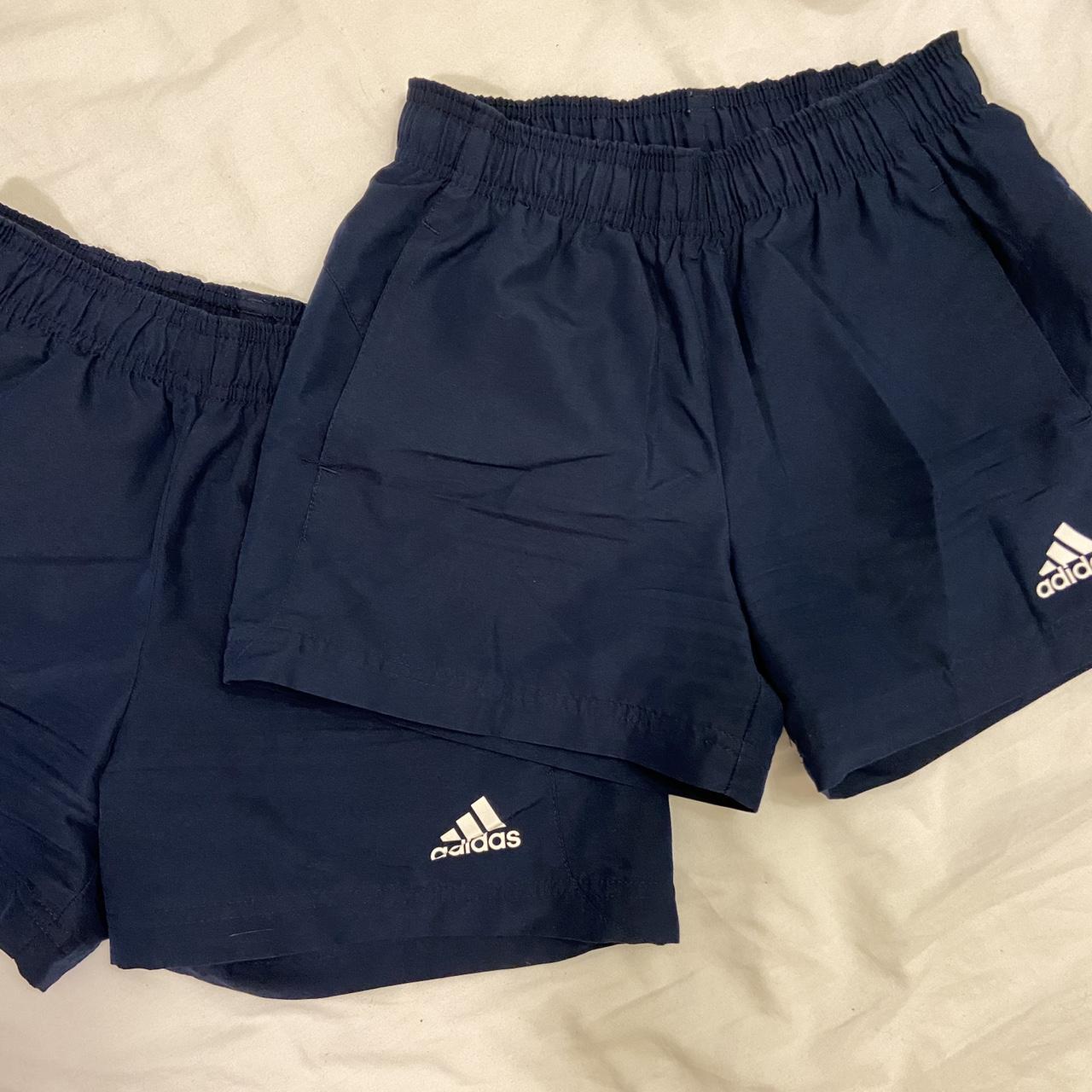 ADIDAS 2x navy running shorts worn, good... - Depop