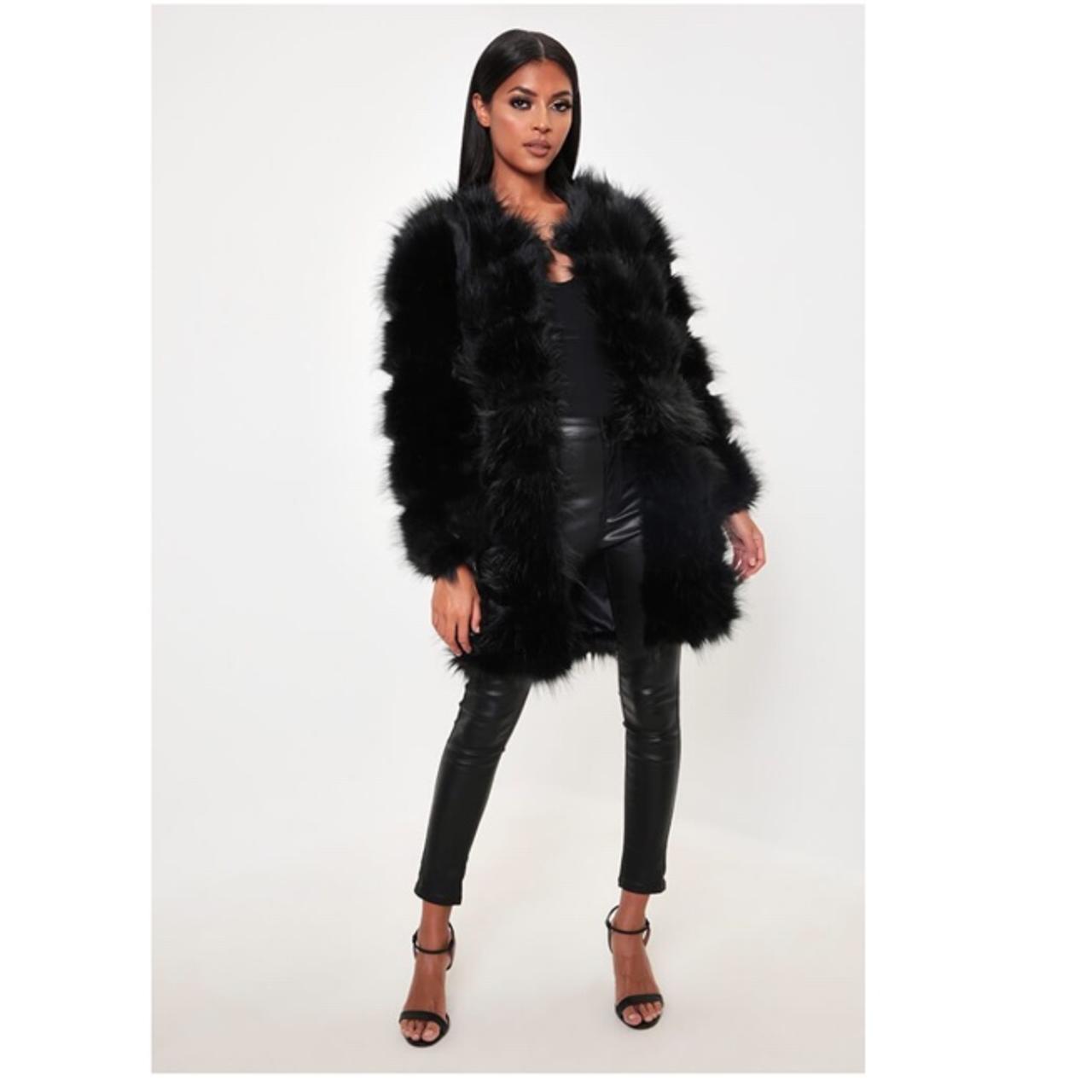 i saw it first black fur coat