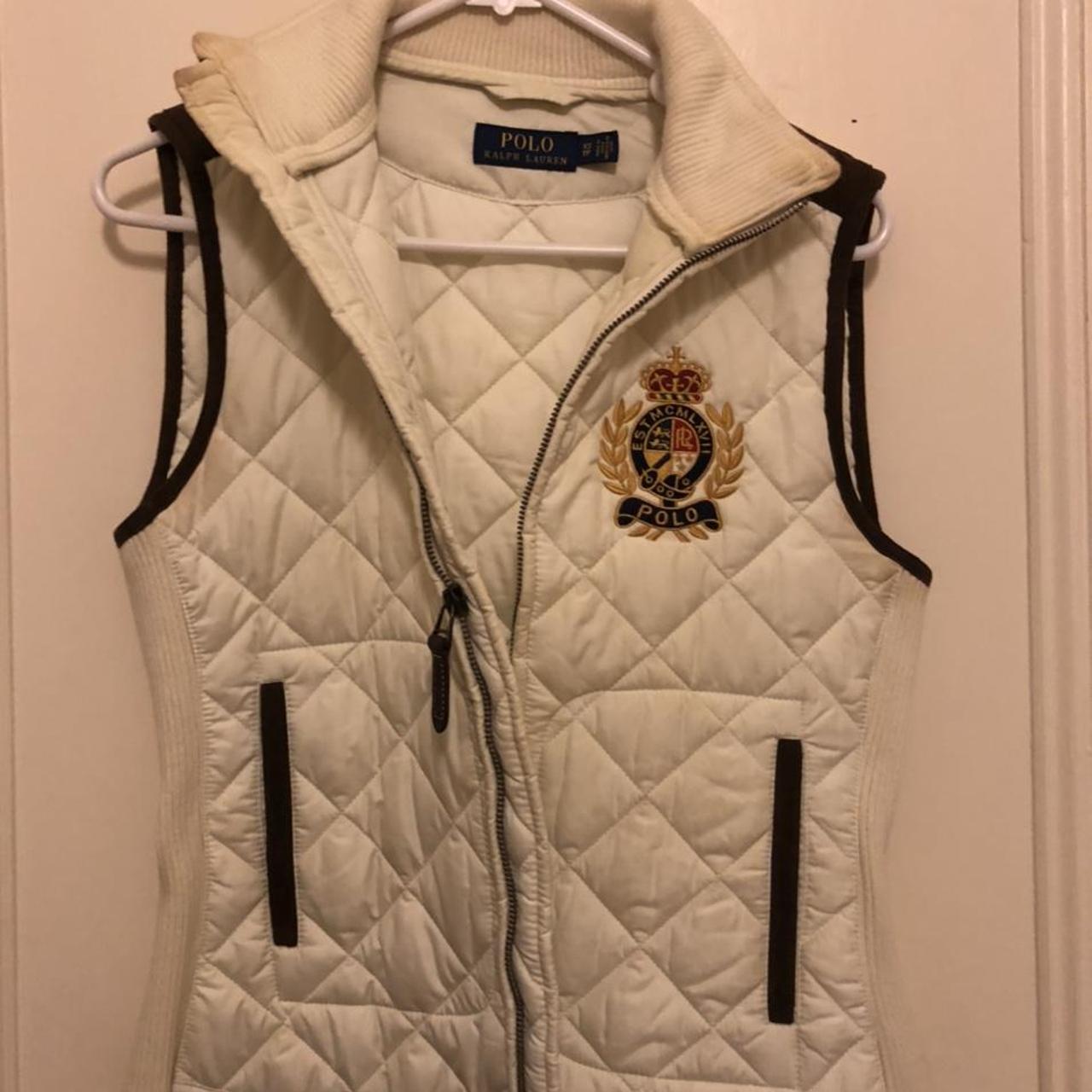 Ralph Lauren women’s puffer vest with suede... Depop
