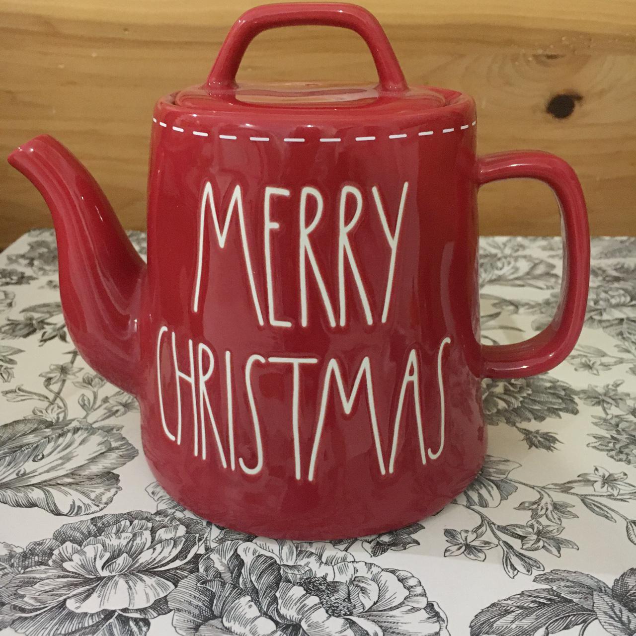 Rae Dunn Red Polka Dot Christmas Teapot set cheapest