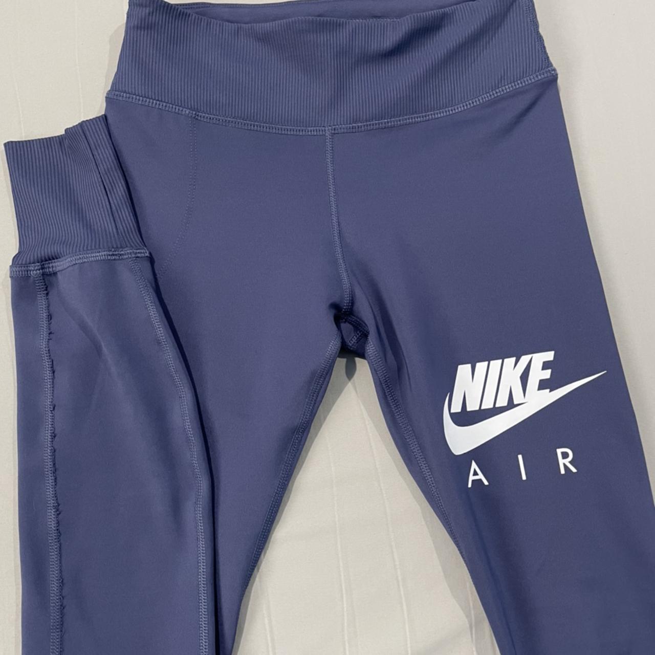 Blue Nike workout leggings Built-in drawstring to... - Depop