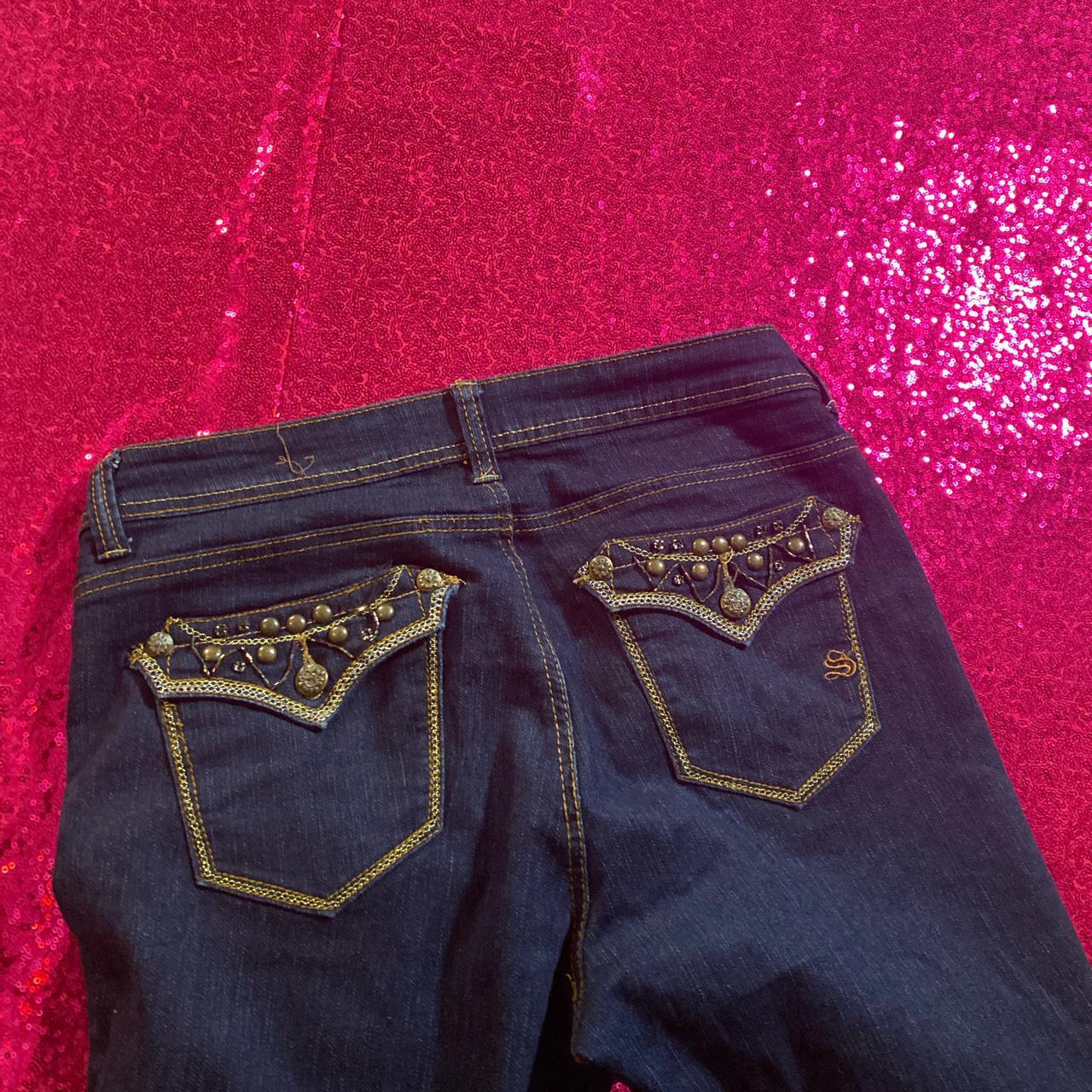 the fairycore rhinestone jeans! ️this item is... - Depop
