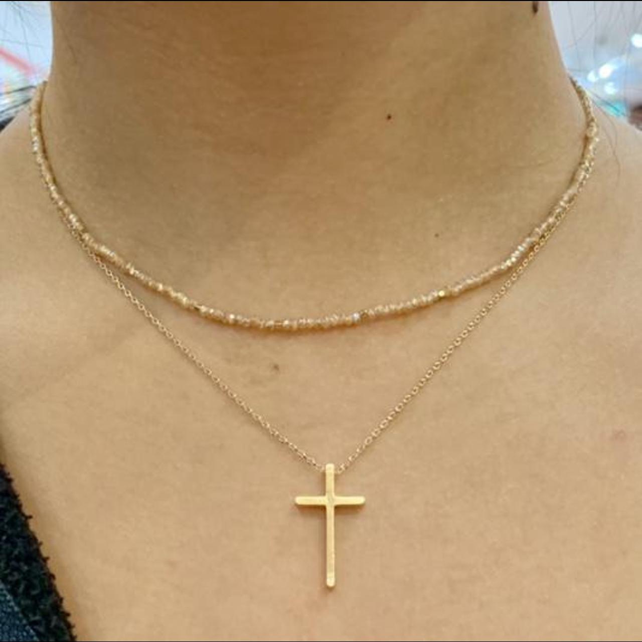 Product Image 3 - Black Beaded Layered Cross Necklace
