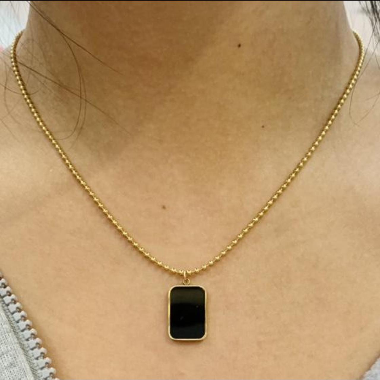 Product Image 1 - Gold Black Pendant Necklace 

-Stainless
