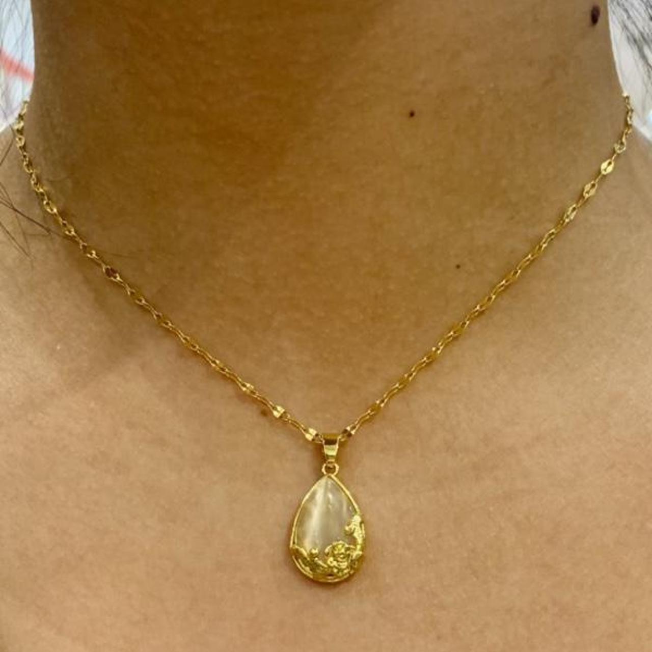 Product Image 1 - Gold Opaque Pendant Necklace 

-Stainless
