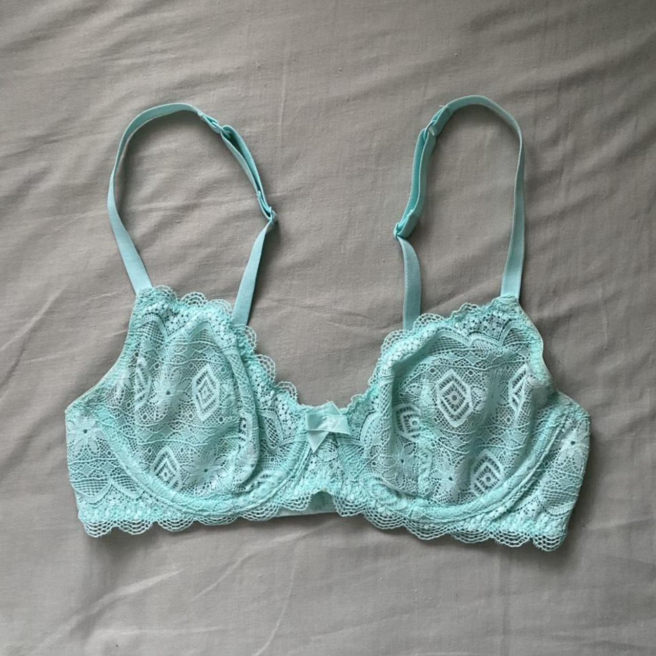 Women's Blue and Green Bra | Depop