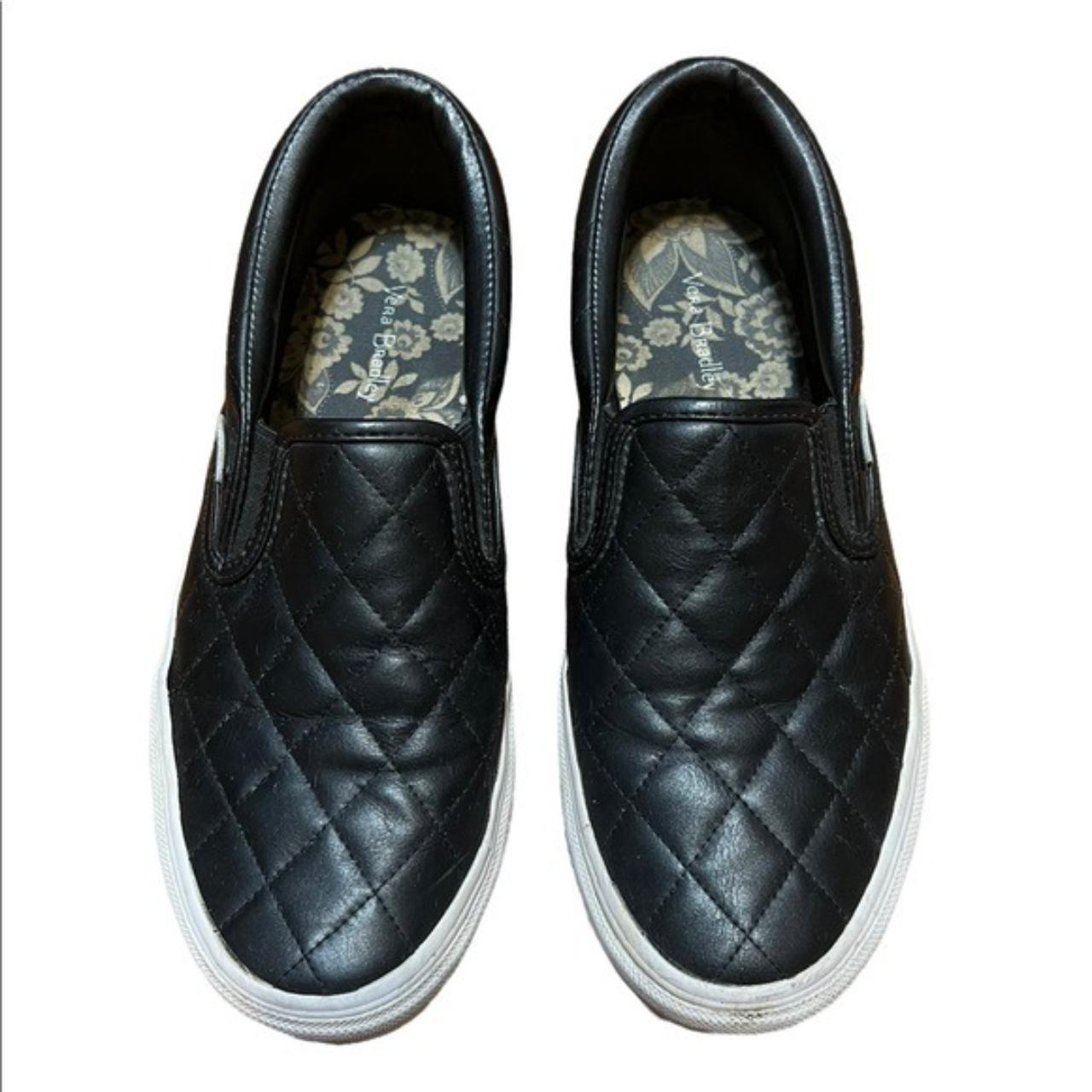 Vera Bradley Black Quilted Slip on Sneakers Size... Depop