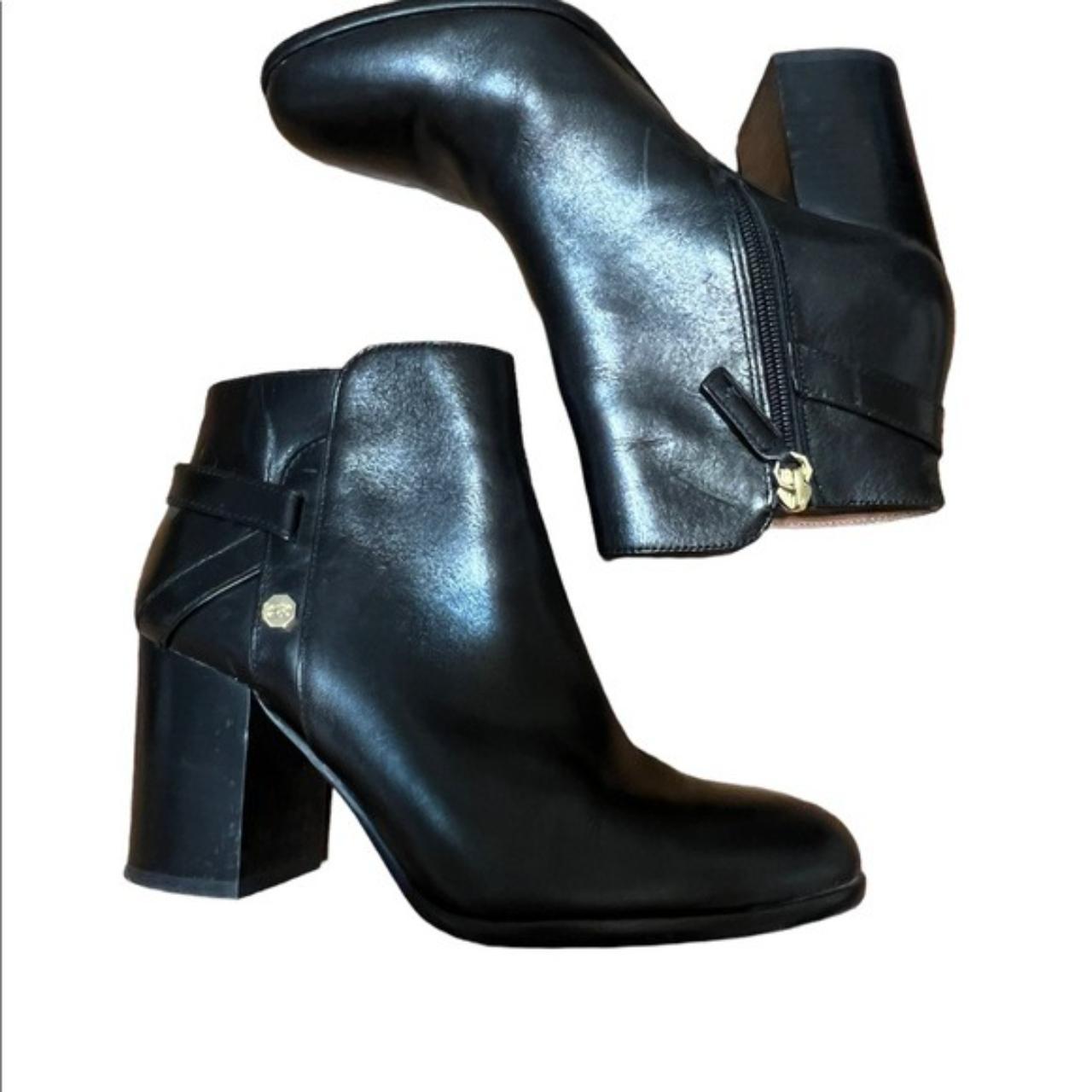 Louise Et Cie Lo-zanera Black Zip Up Boots Gold Trim - Depop